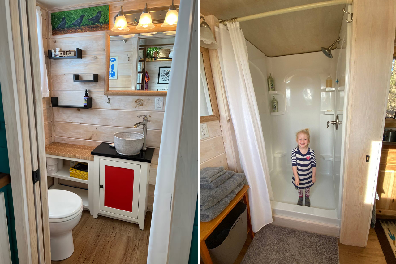 Crow’s-Nest-Tiny-House-in-Maine-on-Airbnb-Rental-bathroom-with-toilet-and-shower
