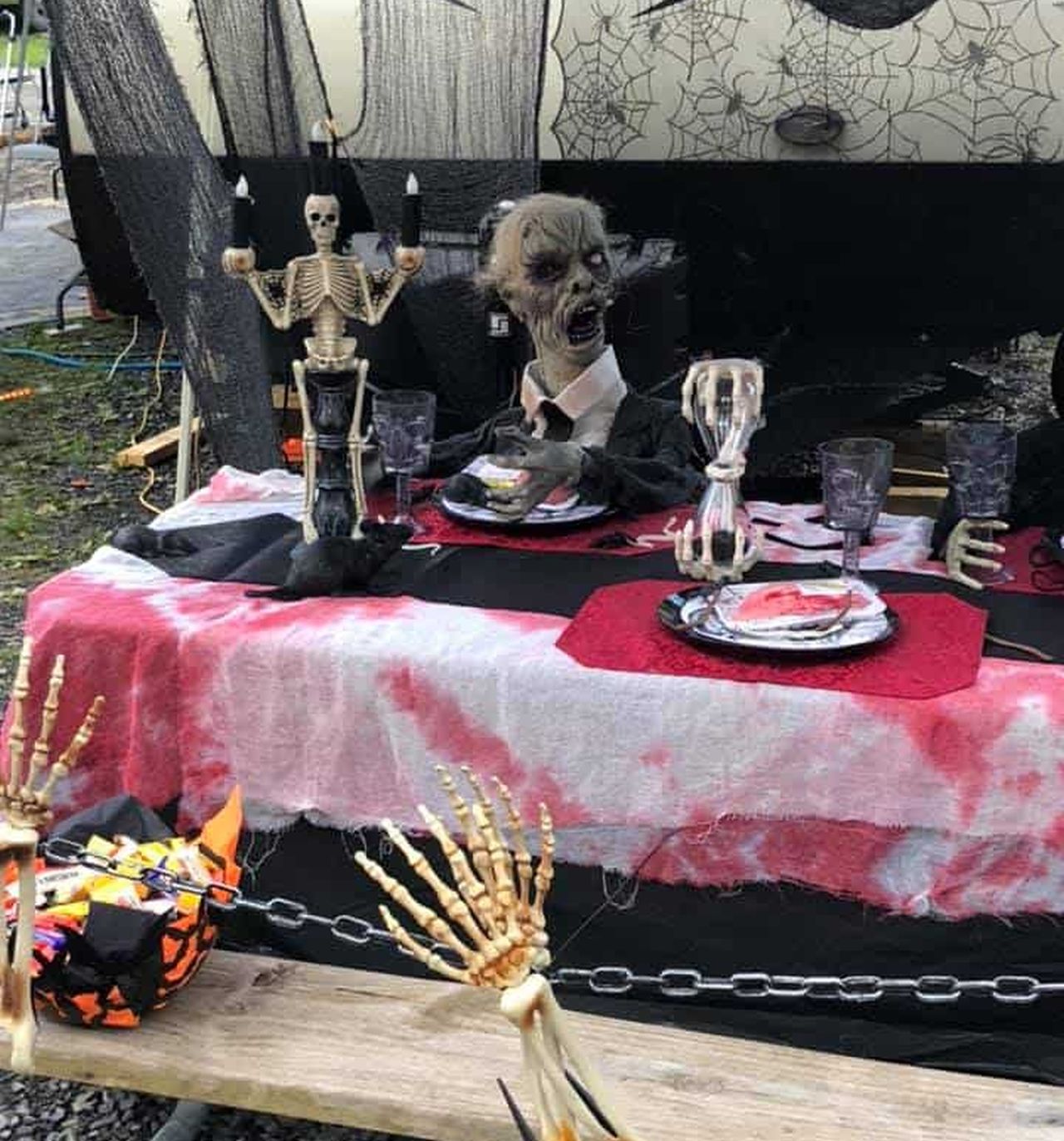 Zombie Themed Date Night for Camper Decoration