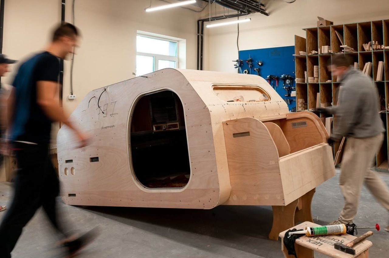 Simple Drop Teardrop Trailer Features Complete Wooden Construction