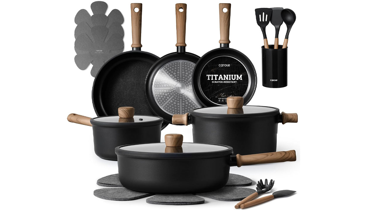 CAROTE 21-Piece Nonstick Cookware Sets