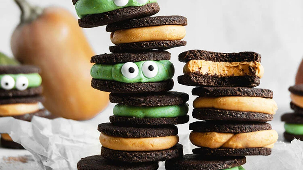 Halloween Oreo Monster Sandwich Cookies