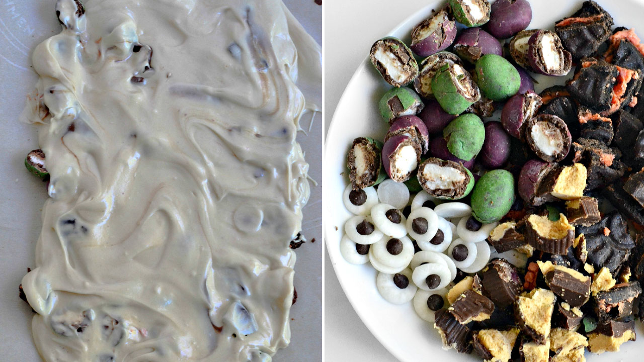 Monster Halloween Candy Bark