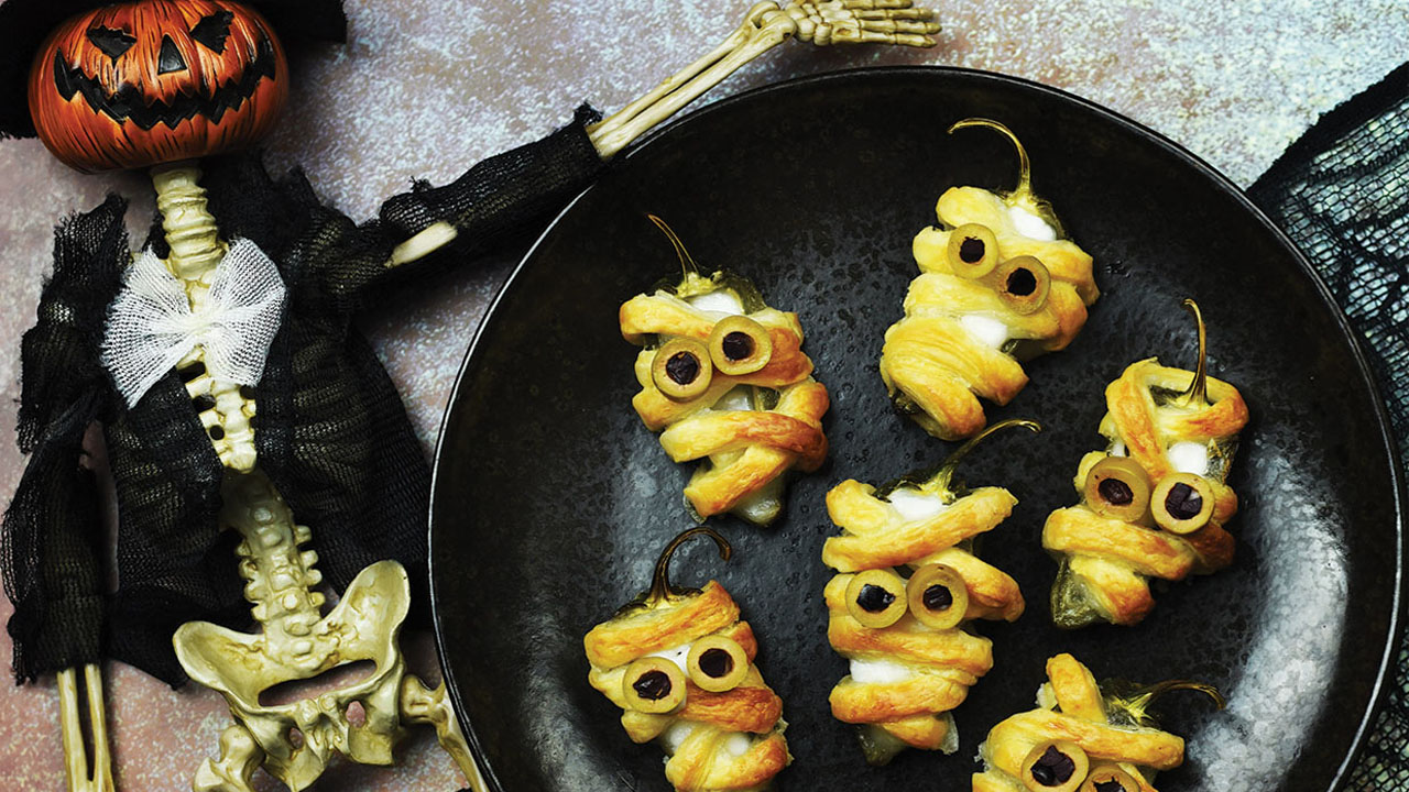 Vegan Cream Cheese Stuffed Jalapeño Mummies