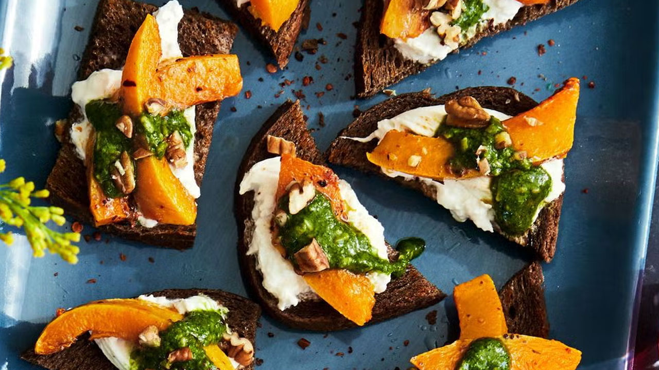 Pumpkin & Pesto Crostini