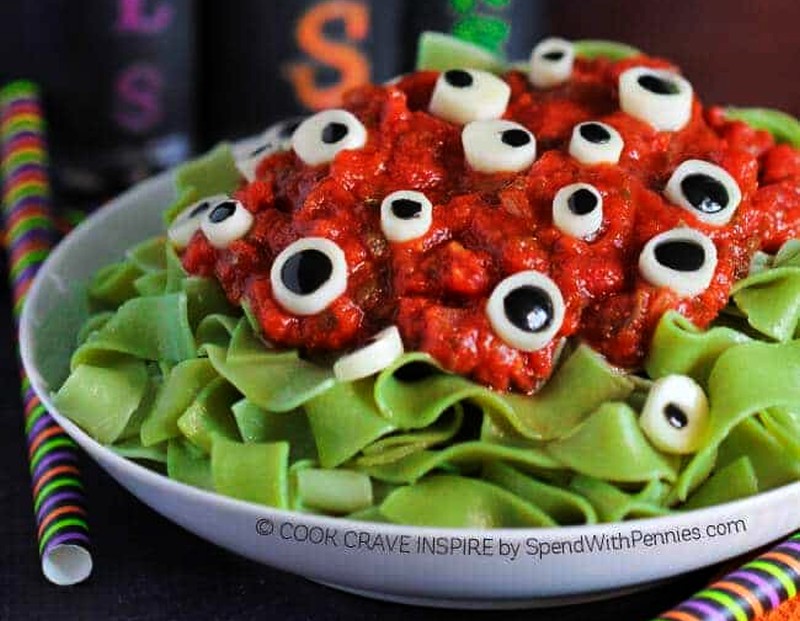 Eyeball Pasta halloween dinner main course