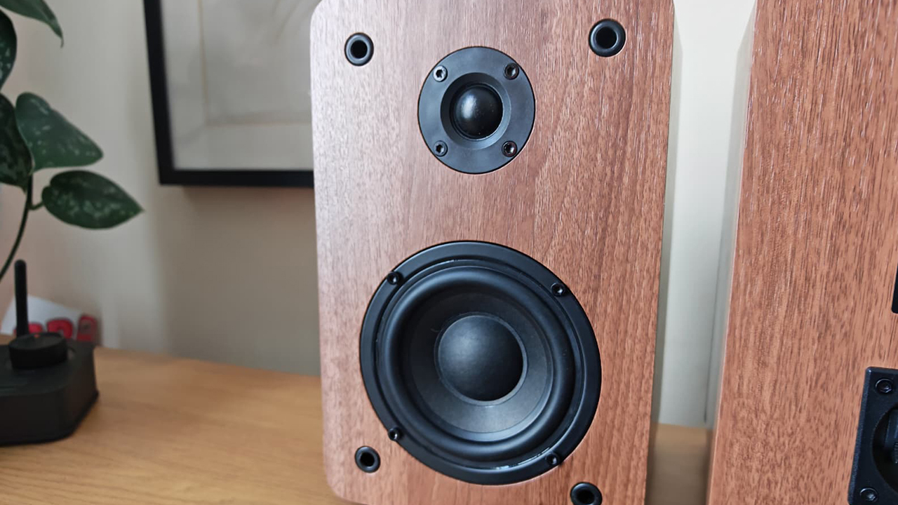 Qlearsoul SoulBox S1_silk dome tweeters, woofers, and mounting holes on the speaker
