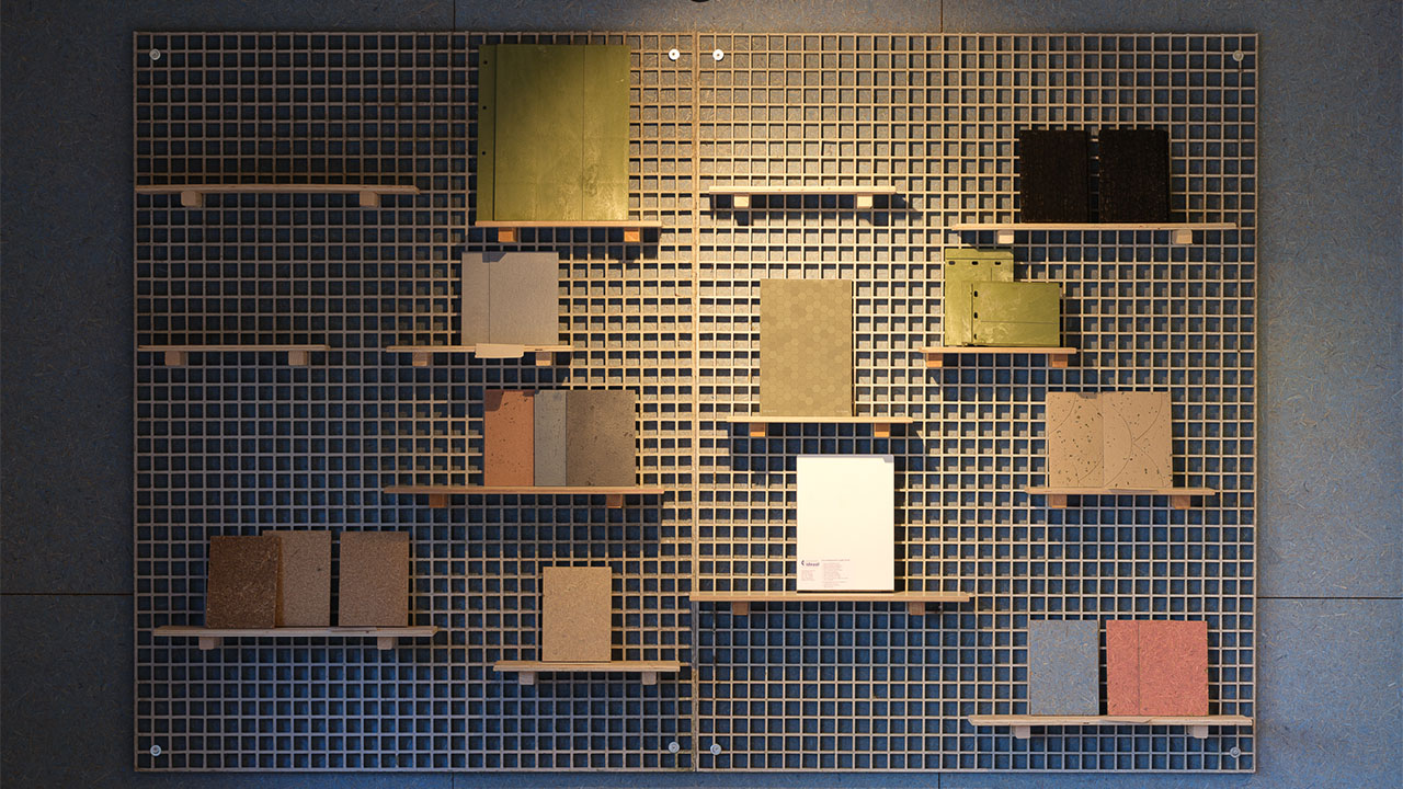 Block Pavilion Interior_textured wall and floating hsleves