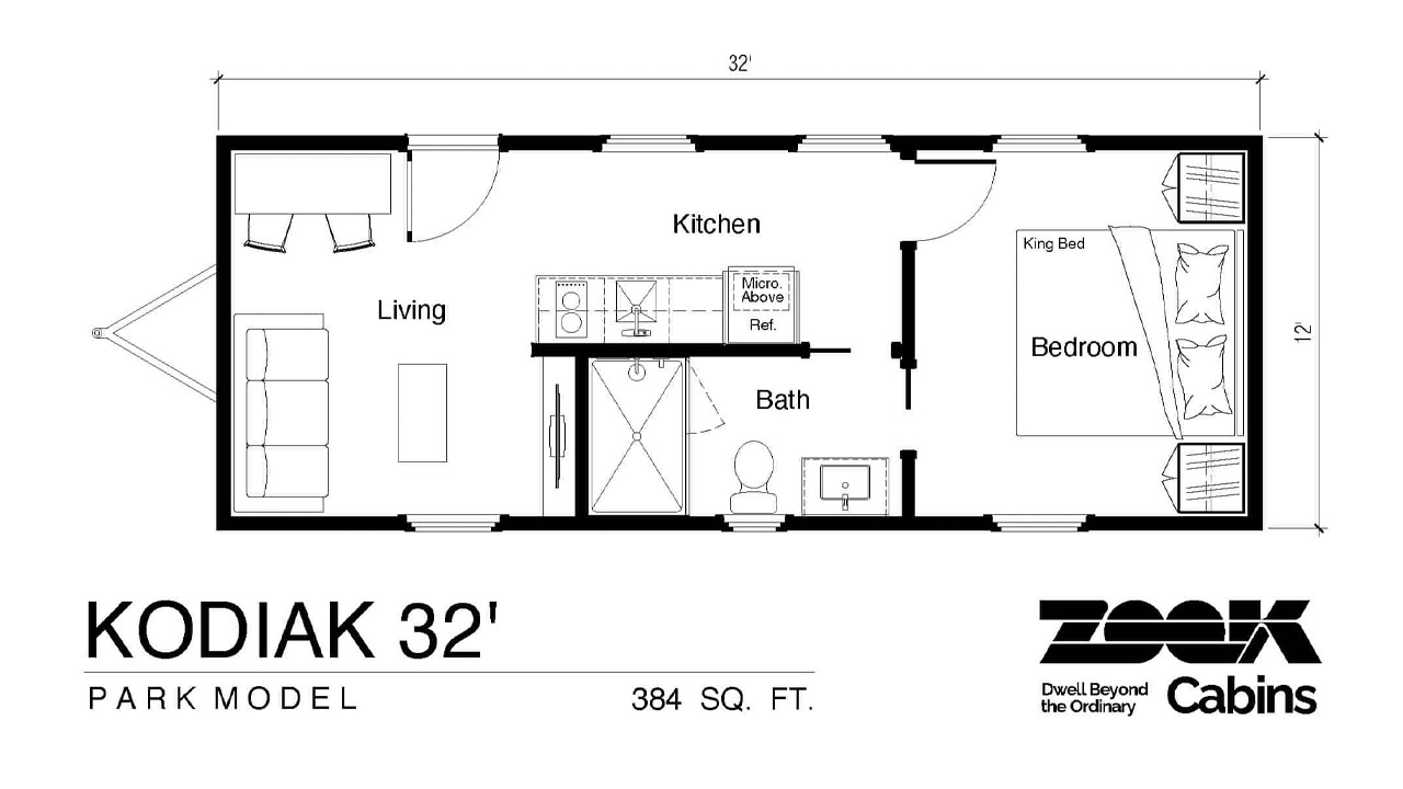 Kodiak Park Model tiny house_floor plan