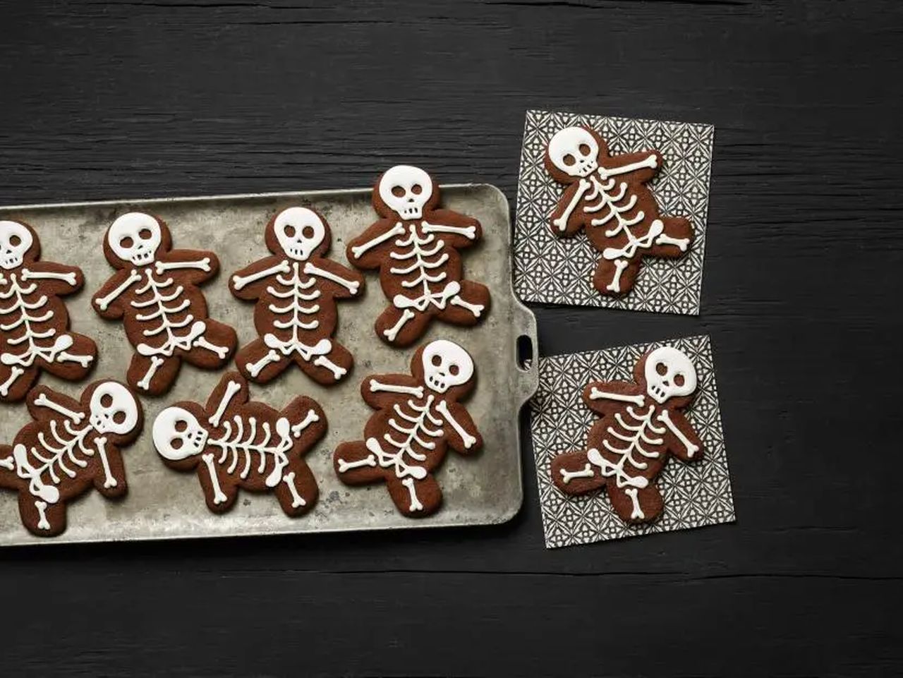 Chocolate Cinnamon Skeleton Cookies