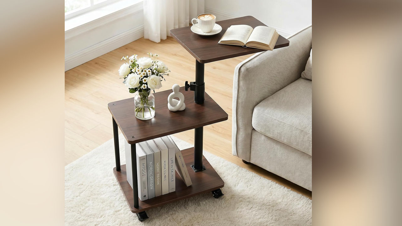 Bingyouth Side Table with Wheels
