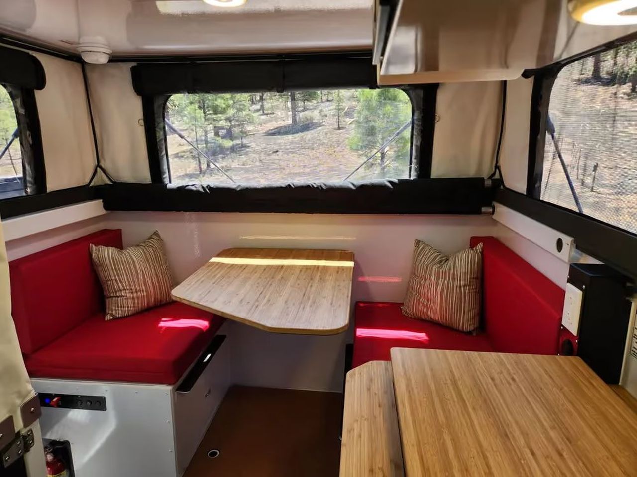 Hudson Bay Flatbed Pop-Up Truck Camper Fits Wet Bathroom, Without Cramping Up Kitchen
