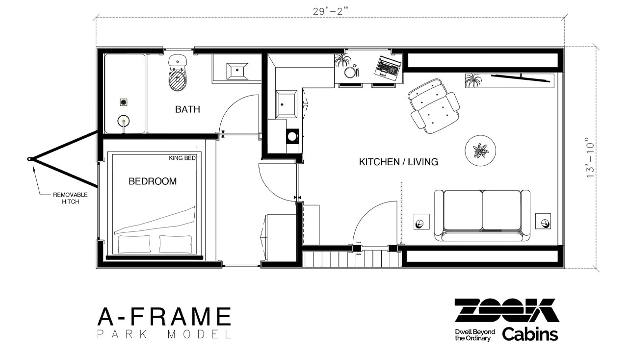 A-Frame Classic Tiny House_floor plan