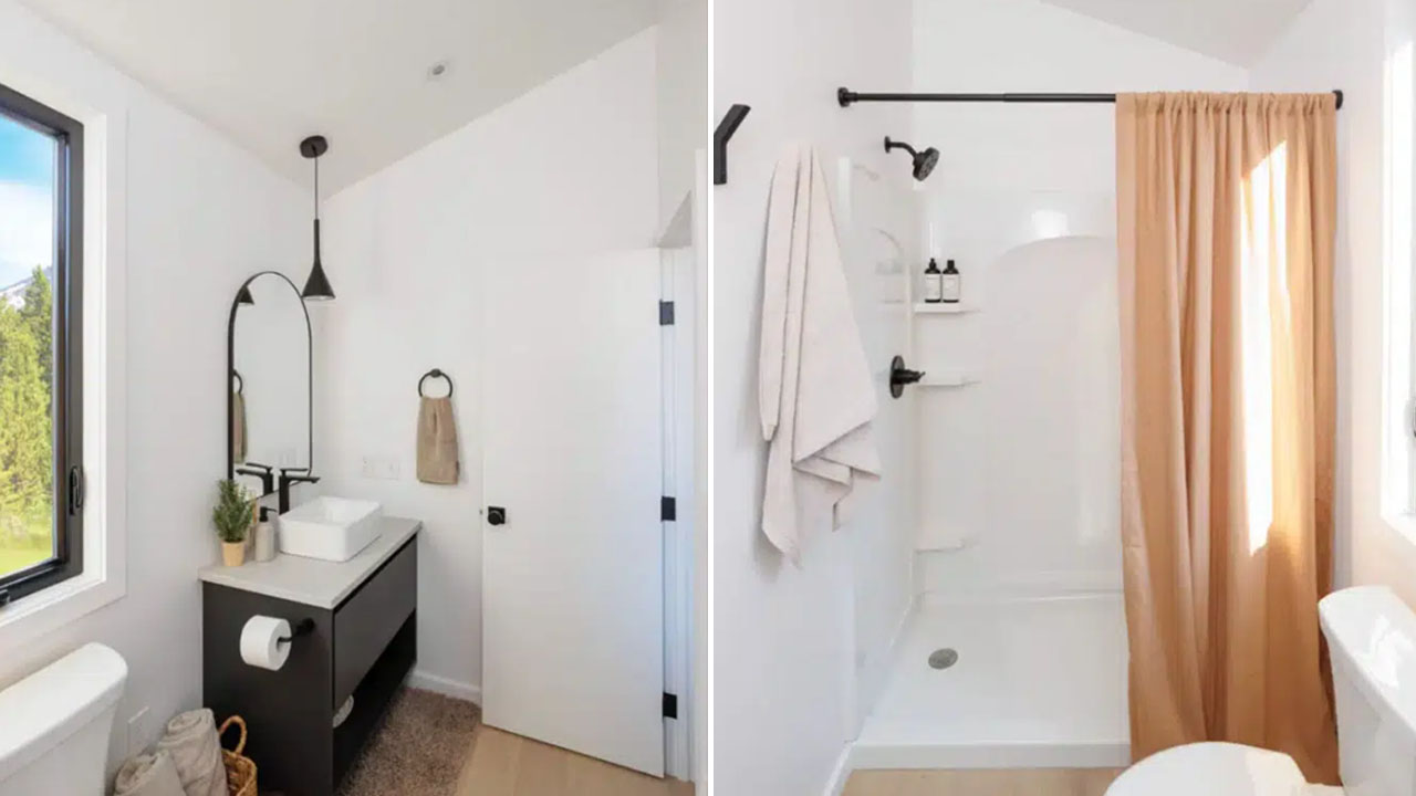 A-Frame Classic Tiny House_master bathroom
