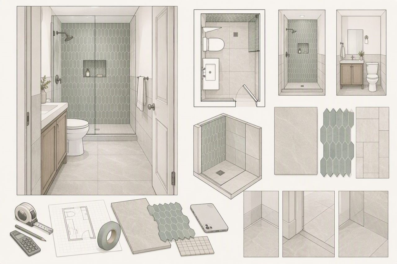 Bathroom layout plan drawing